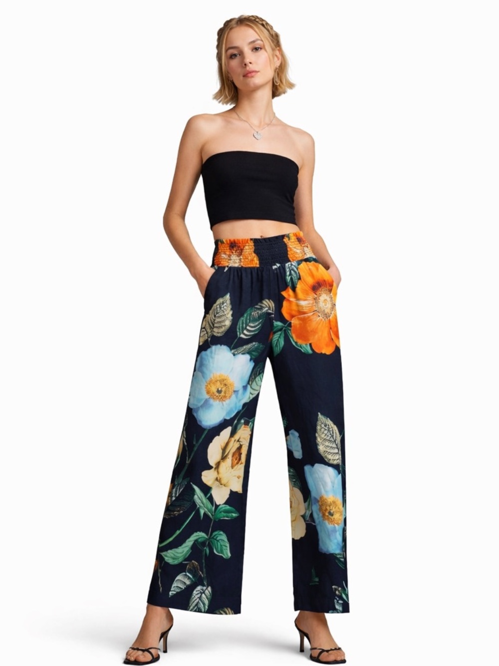 Anthropology  The Saria Smoked waist - Wide - Leg Pants - By Maeve size XXS